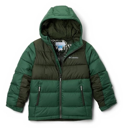 Columbia Pike Lake 2 - Piumino con cappuccio, unisex, per ragazzi, foresta pluviale, verde