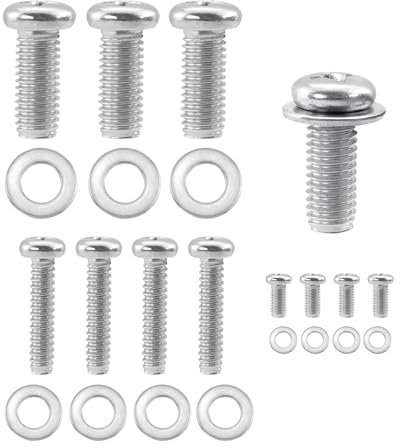 Mebamce Universal TV Mounting Hardware Kit 24 PCS M4 M6 M8 Stainless Steel Screws Washers for VESA Wall Mount TV and Monitor Bracket Fixing