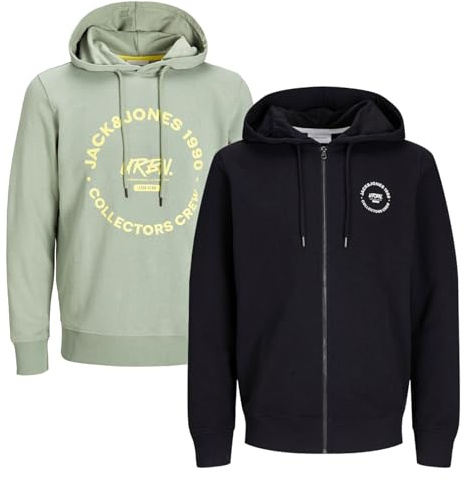 JACK & JONES Infinity Herren Hoodie Infinity Multipack 2er und 3er Pack Mehrstückpackung Kapuzenpullover (DE/NL/SE/PL, Alphanumerisch, XL, Regular, Regular, Simon 2er Pack 4)