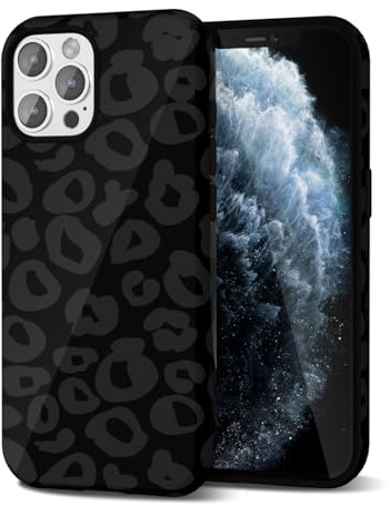 Svanove Cheetah Phone Case for iPhone 11 Pro, Girly Cute Leopard Case for Women, Luxury Trendy Retro Cool Animal Print Design, Aesthetic Pattern Y2k Slim Hard Shell Plastic Cover, Black