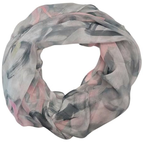 zarolo Damen Loop Schal, Schlauchschal dünn, dünner Halstuch, Rundschal Tücher Herz Muster,weiche Viskose