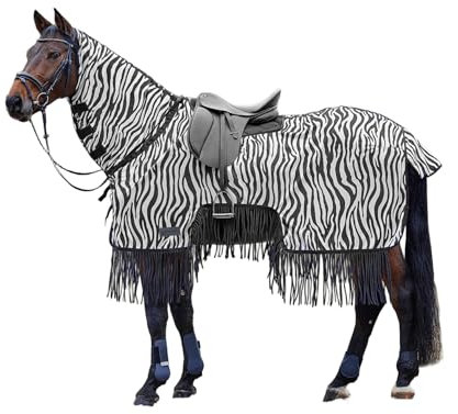 Waldhausen Fliegenausreitdecke Zebra mit Fransen, 165 cm