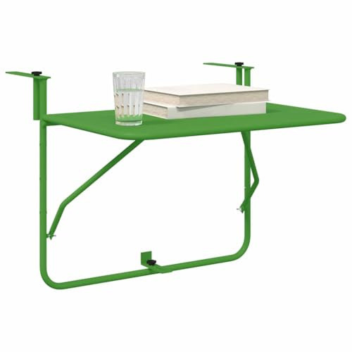 Tomostar Balkontisch, hängend, klappbar, für Balkon, klappbar, grün, 60 x 39 x 65 cm, Stahl