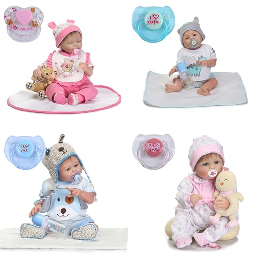 Zlqemik 4 Pieces Puppenschnuller, Magnetischer Schnuller Für Puppen, Baby Schnuller Puppe, Kinderspielzeug Zum Rollenspiel, Zum Rollenspiel, Für Kinder Mädchen