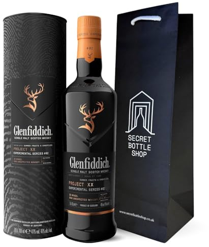 GLENFIDDICH Project XX Single Malt Scotch Whisky & Gift Bag - Experimental Series - Sweet & Smoky - Summer Fruits & Candyfloss - 20 Minds, 1 Unexpected Whisky - 47% ABV - 70 cl