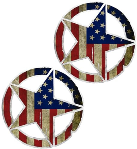 BESTOMZ Adesivi Auto Bandiera Usa 2 Pezzi in Pet, Decalcomanie Facili da Applicare per Suv e Truck, Decorazione Esterni Auto per Appassionati Militari e Veterani