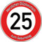 Tortenaufleger Fototorte Tortenbild Warnschild 25. Geburtstag rund 14 cm GB05 (Zuckerpapier)
