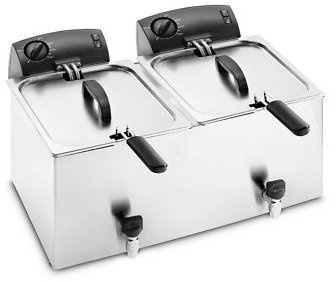 Friggitrice elettrica banco 2 vasche 6+6 litri cm 54x45x31 RS1003