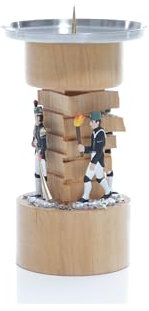 Rudolphs Schatzkiste Kerzenhalter Bergmänner aus Zinn bunt hell BxHxT 9x14,5x9cm NEU Bergbau Kerzenlicht Kerzenleuchter Leuchter Weihnachten Kerzenschmuck Tischschmuck Holzschmuck Holz Seiffen