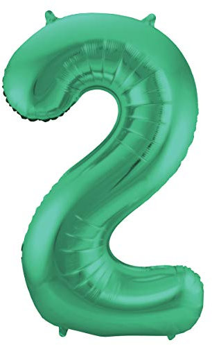 Grüner Metallic Matt Folienballon Zahl 2-86 cm