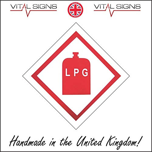 HA110 Hazard Sign LOW PROPANE GAS BOTTLE 100mm x 100mm MAGNETIC - VEHICLE GRADE