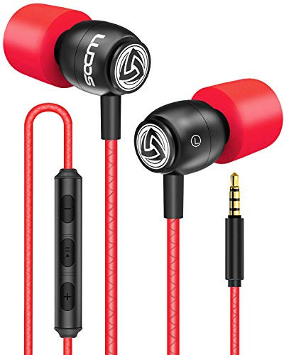 LUDOS Clamor Kopfhörer In Ear - Wired Ohrhörer mit Kabel und Mikrofon, 5 Jahre Garantie, Bass, Premium-Audioqualität, Neuartiger Memory Foam, Verstärktes Kabel, Headphones mit Lautstärkeregler