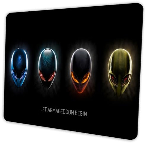 Alien Mouse pad, Personalized Design sci-fi Style Computer Rubber Mouse pad | Personalized mousepad with extraterrestrial sci-fi head graphic. Premium smooth fabric surface, 3mm cushion & rubber base.
