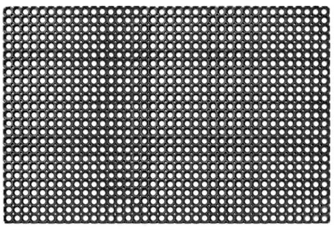 Tapis en caoutchouc - Nid d'abeille avec motif perforé - Dimensions : 100 x 150 cm - Hauteur : 23 mm - Paillasson pour l'intérieur et l'extérieur