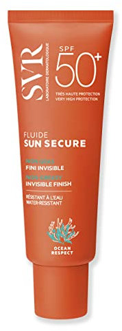 SVR - Sun Secure Fluide SPF50+ - Fluide solaire invisible toucher sec – Très haute protection UVA, UVB, infrarouge & lumière visible – Peaux sensibles – Niacinamide, Vitamine E – 50 ml
