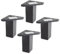 4 Pièces Pied de Meuble avec Plaque de Montage - pour Le Table, lit, chaises - Plastiqué ABS - Hauteur: 10 cm - Couleur: Noir - Ne Comprend Pas Les vis - REI