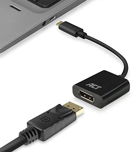 ACT Adattatore da USB C a DisplayPort, 4K a 60Hz, convertitore USB C a DP, collegare monitor aggiuntivo al computer portatile, per tablet, smartphone, computer portatile - AC7320