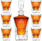 Maverton 950 ml Whiskey Karaffe + 6er Whiskygläser Set mit Gravur - Whisky Dekanter - Weihnachtsgeschenke - luxuriöses Design - Kristallglas - für Männer zum Geburtstag - Krone