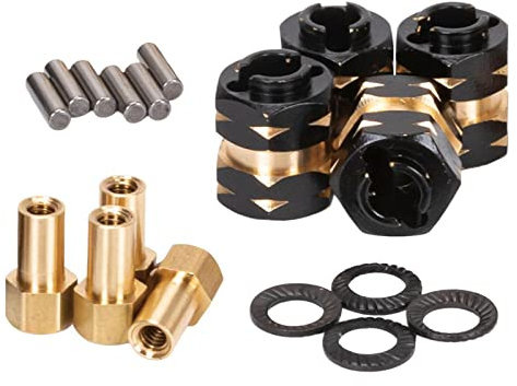 Harilla 4 Messing Rad Hex Adapter RC Spurverbreiterungen Aluminiumlegierung RC Hex Nabe für Axial SCX24 Axi00005 RC Hobby Kraftfahrzeug Teil Zubehör