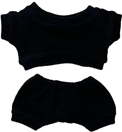 niannyyhouse 20cm Plüsch Puppe Kleidung Sportbekleidung Anzüge Sweatshirts Hosen Puppe Dress up (Schwarz, 20cm)