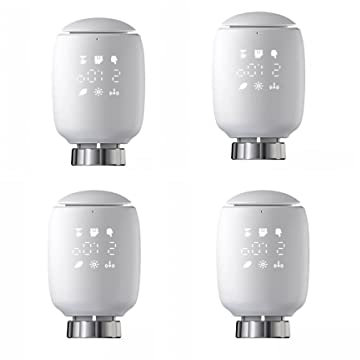RANRAO 4 Stück Smartes Heizkörperthermostat Elektronisch - Programmierbares Zigbee Heizkörperthermostatventil - Thermostat heizung Digital - Energiesparen, Zeitplan, Steuerung unterwegs über APP