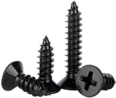 ORANXIN M3 x 14mm 50 Pcs Acciaio inossidabile 304 Croce Svasato Viti per legno Zincato nero Autoperforazione Testa piatta Viti autofilettanti