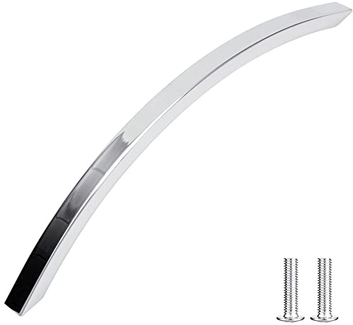 Decoranddecor Slimline Kitchen Door Handles Cabinet Pulls Sleek Design - Smooth Lines 192mm Polished Chrome
