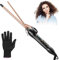 Curling Wands 3/8 Inch, Haglater Small Curling Tong 9mm Thin Curling Iron Wand for Short & Long Hair, Ceramic Barrel Curling Iron with Adjustable Temperature