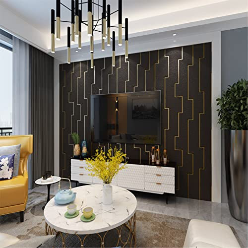 VGAZE Papier peint respirant, solide, durable, respectueux de l'environnement, texture bosselée 5D, fond mural pour canapé, dos décoratif, papier peint non tissé, café