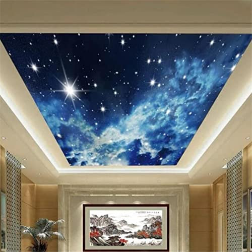 GIOBEL Decke 3D Tapete Stereo blau Sternenhimmel Wohnzimmer Schlafzimmer Dach Dekoration Wandmaler Wandkunst Aufkleber