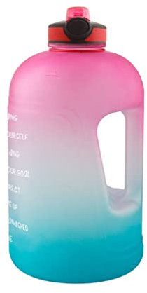 Botellín de Agua Botella de Agua Deportiva 3.78L Botella de agua deportiva con marcador de tiempo Copa de agua de gran capacidad Adorno de agua Portátil Portátil Paja Botellas de agua Botella Agua ( C