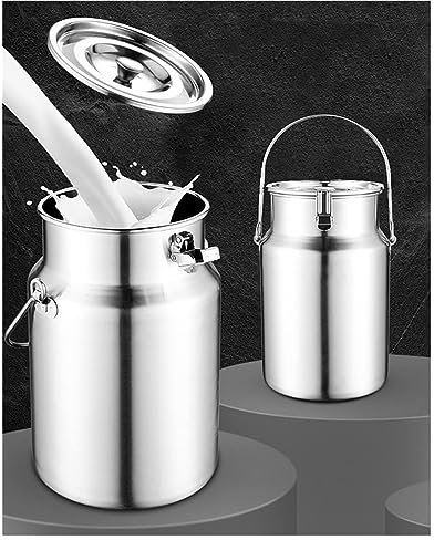 304 Bidon À Lait En Acier Inoxydable - Seau À Lait Robuste Seau À Vin Pot À Lait Avec Couvercle Scellé pour Le Stockage Des Liquides De Lait Et De Vin 3L
