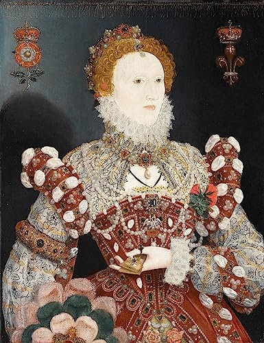MSTECO Leinwand Wandbild Kunstdruck Leinwand Malerei Poster Berühmt Porträt von Königin Elizabeth I. von Nicholas Hilliard für Flurdekoration 60x90cm