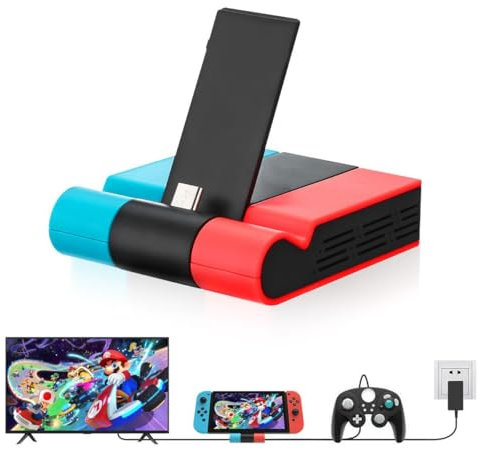 Switch TV Dock, Portable TV Dock for Nintendo Switch/Switch OLED, 3-in-1 Switch Dock Portable Charging Stand with HDMI, Type-C Port and USB Ports