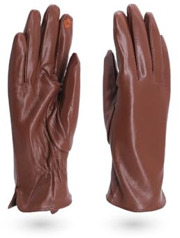 QUEEN HELENA Warme Winterhandschuhe für Damen G22-7 braun, Einheitsgröße