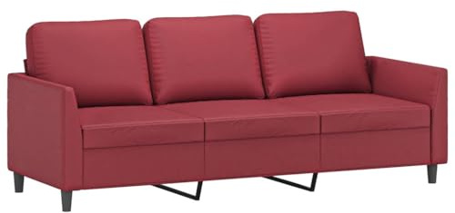 vidaXL 3-Sitzer-Sofa Weinrot 180 cm Kunstleder