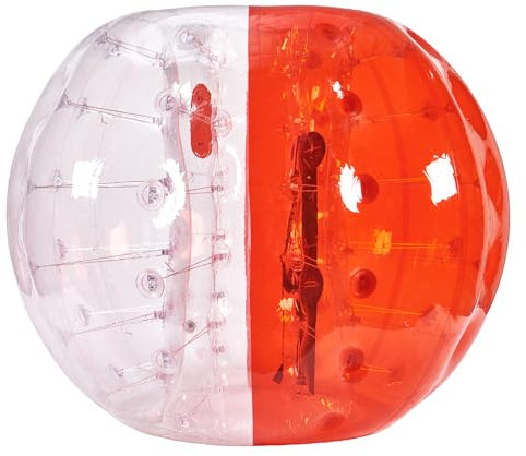 VEVOR Aufblasbarer Bump Ball Bumper Stoßball 1 STK. 1,5 m x 1,2 m, Menschlicher Kollisionsball, PVC-Körperblasen-Bounce-Ball für Outdoor-Aktivitäten, Transparent + Rot Aufblasbar Bumper Ball