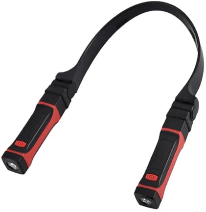 Sobeta Lampe de cou détachable rechargeable, lampe de travail LED avec base magnétique, lumière de mécanicien mains libres, autour du cou