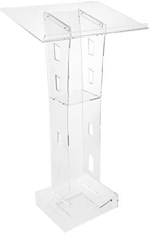 PINYELIN Mobiles Kirche Stehpult Tragbares Rednerpult Clear Lectern Schreibtisch Podium Rednerpult Podium Clear Acrylic Lucite Podium Zeremonienmeister Klar Kanzel Veranstaltung