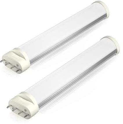 BrightArk 2G11 PLL Lámpara LED Iluminación 4Pin 9W 220V Blanca Cálida 3000K Tubo Base Lámpara 700LM Ángulo de haz 160° para Salón,Oficina,Reemplazo para Lámpara Fluorescente Compacta Convencional 18W