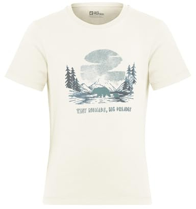 Jack Wolfskin Unisex Kinder Graphic Kids T-Shirt, Print Cotton White, 152