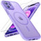 TOCOL Magnetisch Hülle für iPhone 12 6,1 Zoll, Kompatibel mit Magsafe, Vollständiger Kameraschutz Stoßfest Kratzfest Transluzente Rückseite Handyhülle für iPhone 12 Case, Lila