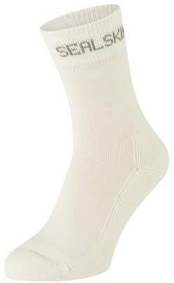 SEALSKINZ Suffield Solo Unisex-Socke aus Merinowolle, cremefarben, L