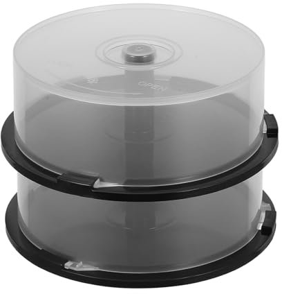 HOLIDYOYO Leerer Dvd-eimer Mit 25 Fächern: Runder Cd-aufbewahrungsbehälter Kunststoff-cd/dvd-aufbewahrungsregal Heim- Und Bürodekor