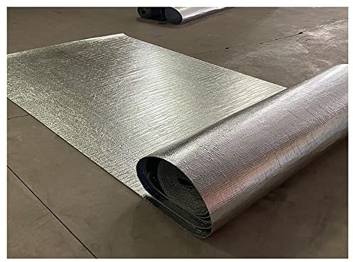 Film Isolant Isolant en Aluminium Feuille d'isolation réfléchissante pour radiateur, barrière Anti-rayonnement étanche en Aluminium Auto-adhésif Anti-Bulles d'air, Rouleau d'isolation Thermique, Mur