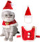 Hunde und Katzen WeihnachtskostüM, Rollenspiel Haustier WeihnachtskostüM, Warmer WeihnachtskostüM Mantel für Katzen und Hunde+WeihnachtsmüTze, Weihnachten Geschenk für Welpen und KäTzchen (S)