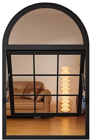 HJLKDYM Ad Arco Francese Finestra con Bicchiere, Finestra Telaio con Francese Porta Ribaltabile Camera da Letto Finestre, Paese Finestra Pannello Arco(30x100cm)