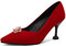 GZHMMAN Décolleté da Donna Punta a Punta Tacchi Alti Tacco Gattino Decorazione Floreale Altezza 8 CM Elegante Moda per Il Tempo Libero Intrattenimento,Red,41