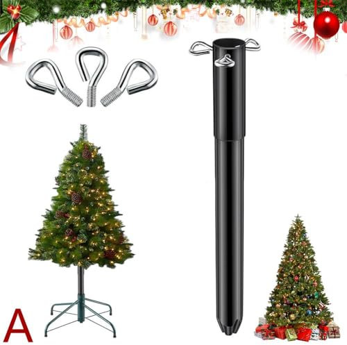 Artificial Christmas Tree Height Extender, Artificial Tree Riser, Heavy Duty Metal Christmas Tree Base Extension Pole with 3 Fixing Screws, Christmas Tree Stand Raiser for Taller Tree Decor