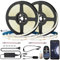 FOLGEMIR WIFI 10m (2x 5m) COB LED Streifen Warmweiß 3000K, Dimmbar 8mm LED Strip mit 24V Netzteil & IR Fernbedienung, Timer, Musik, selbstklebend, IP20, kompatibel mit APP Tuya
